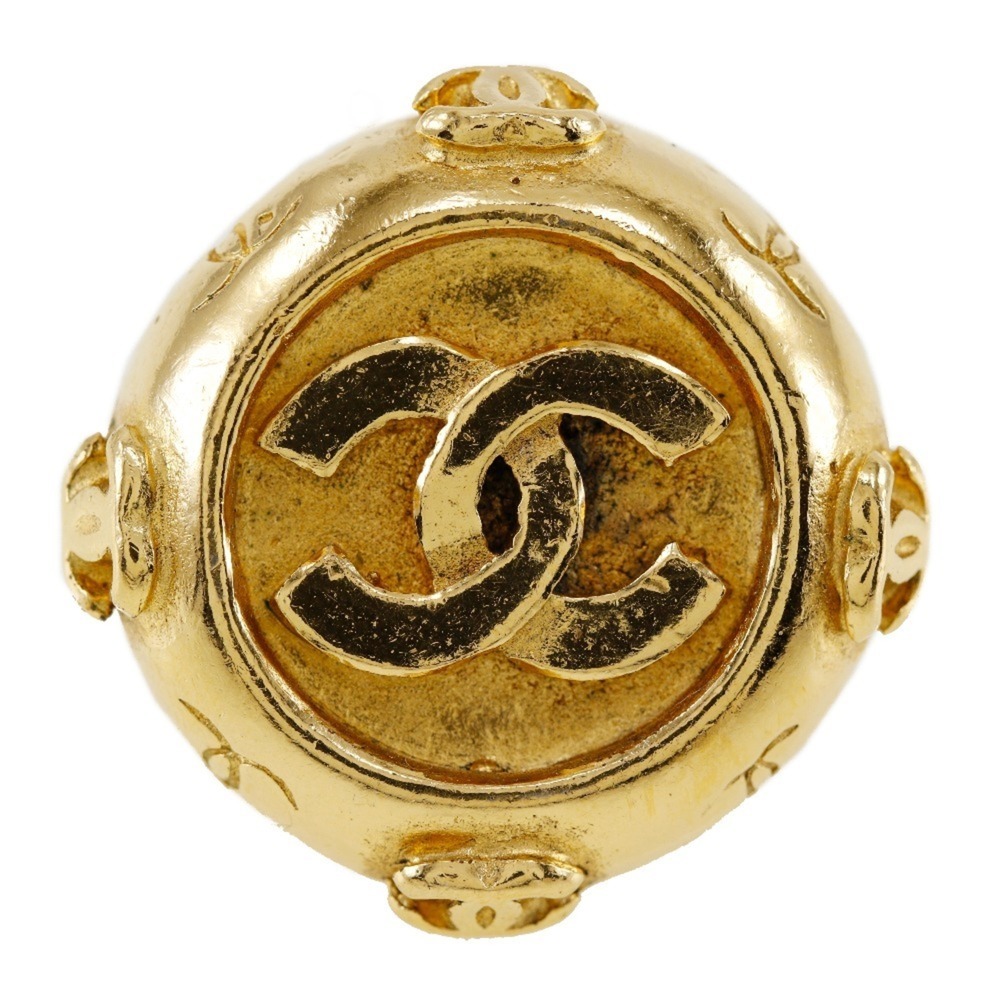 CHANEL Authentic Gold Logo Earrings - Picture 5 of 6